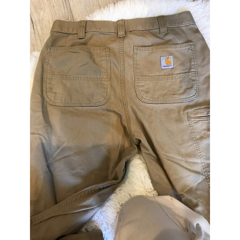 Carhartt Rugged Flex Relaxed Fit Canvas Work Pants Tan 32x34 102291-253 - Picture 4 of 12
